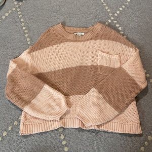 American Eagle knitted crew sweater, size s, two tone pink stripped